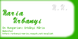 maria urbanyi business card