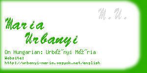 maria urbanyi business card